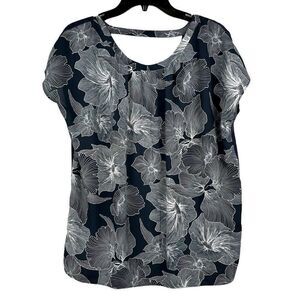 Loft Floral Cap Sleeve Blouse Medium